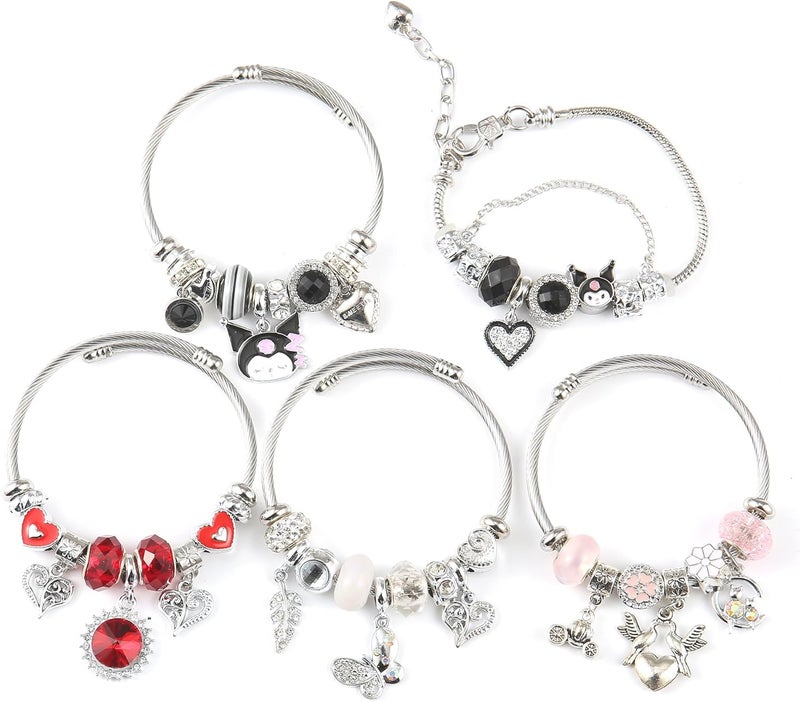 Weebee Charm Bracelet, Adjustable Stainless Steel Bracelet, Fashion Anime Cartoon Accessories for Ladies Women Girls Friendship Wife Birthday Gift - Image 3